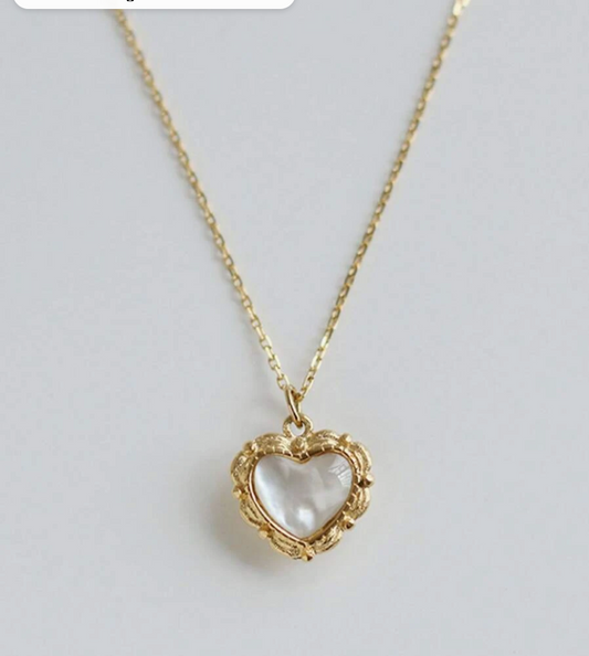 Tiffany Pearl Heart Necklace | LoveInBow